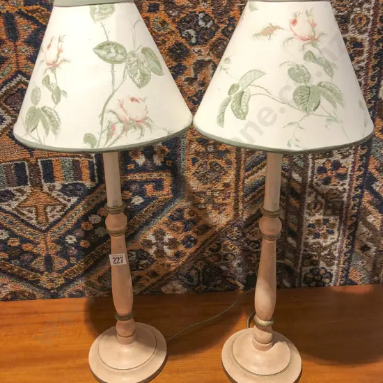 Pair of Painted Table Lamps