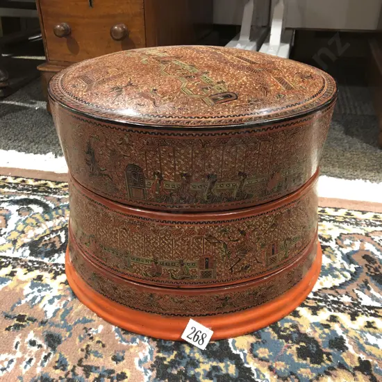 Ornate Persian Three Tier Circular Food Box