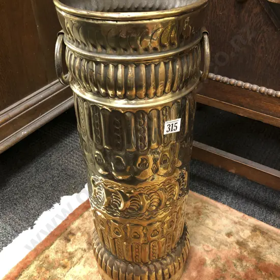 Embossed Brass Stick Stand