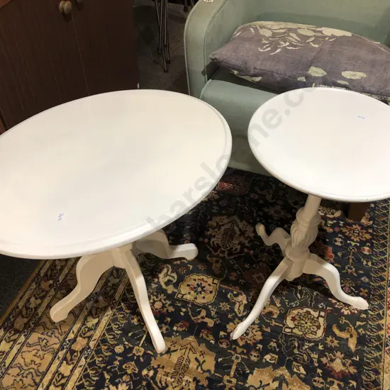 Two White Painted Wine Tables