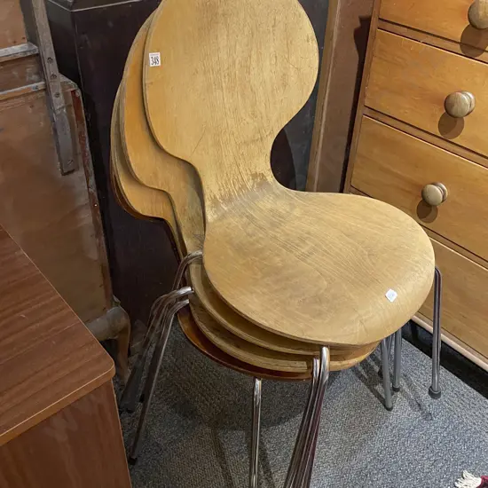 Set of Four Modern Plywood Dining Chairs (AF)