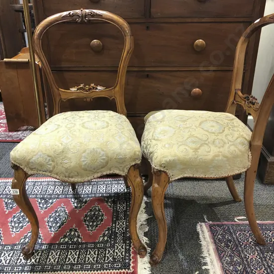 Pair of Victorian Walnut Dining Chairs