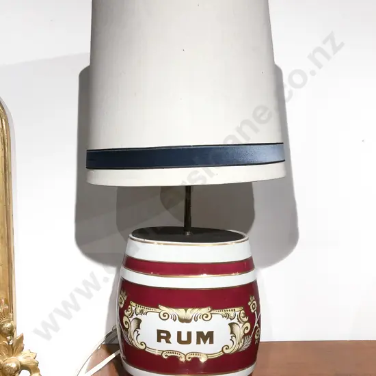 Vintage Ceramic Rum Barrell Table Lamp