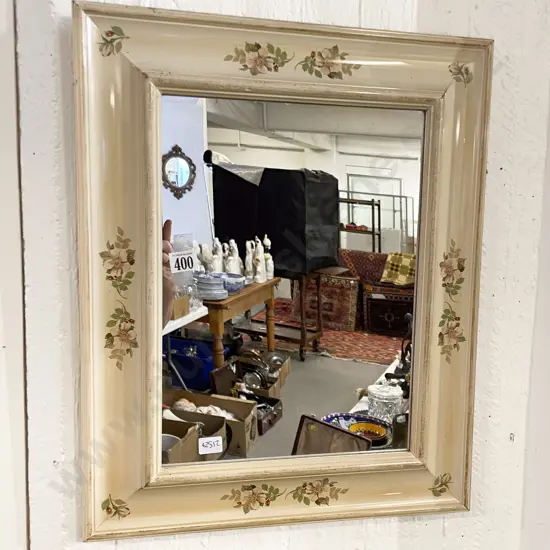 Small Floral Framed Wall Mirror