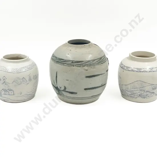 Three Assorted Asian Ginger Jars