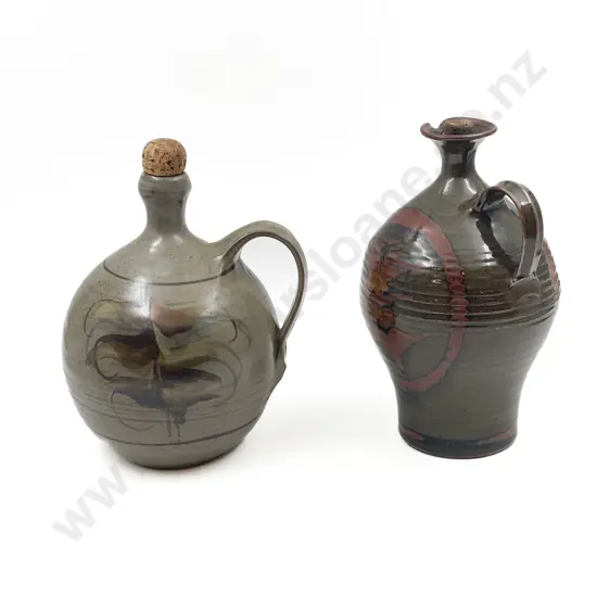 Two NZ Pottery Carafes