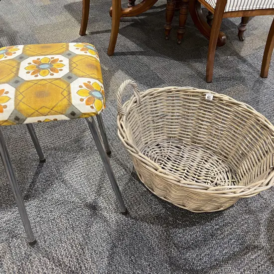 Vintage Cane Laundry Basket