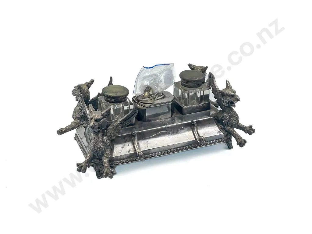 Victorian S/P Ornate Desk Stand Image 1++