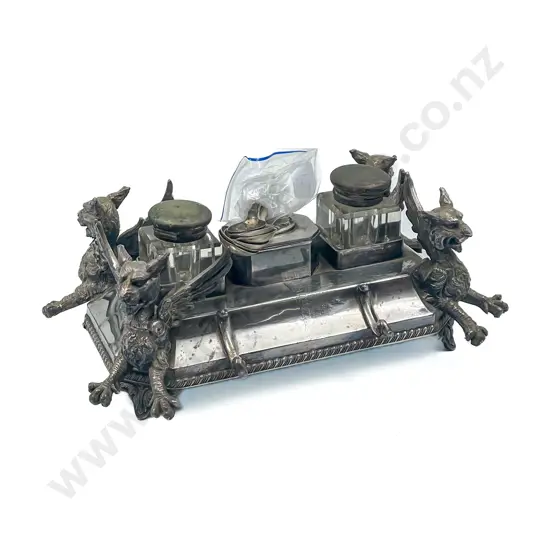 Victorian S/P Ornate Desk Stand