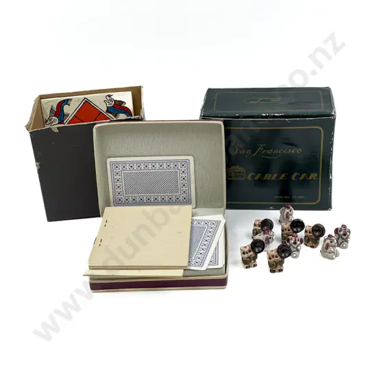 Boxed Musical San Francisco Tram Car with Small Vintage Chinese Board Game