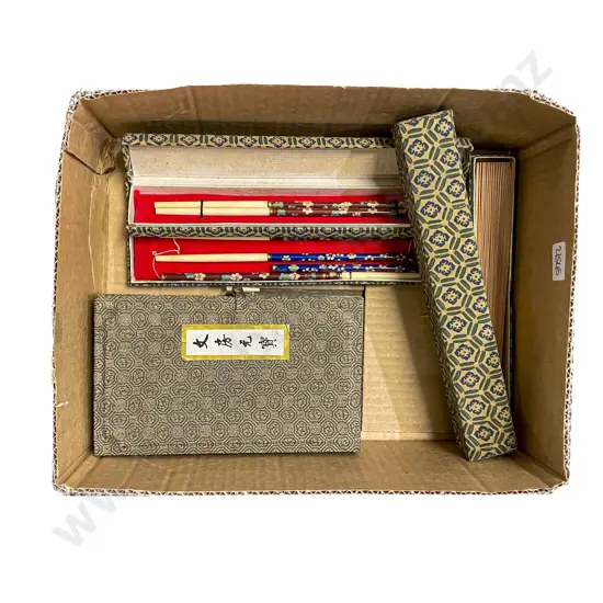 Quantity of Assorted including Cloisonne Chopsticks & Boxed Calligraphy Set