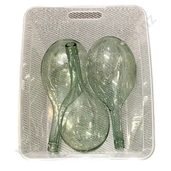 Three Vintage Glass Torpedo Bottles