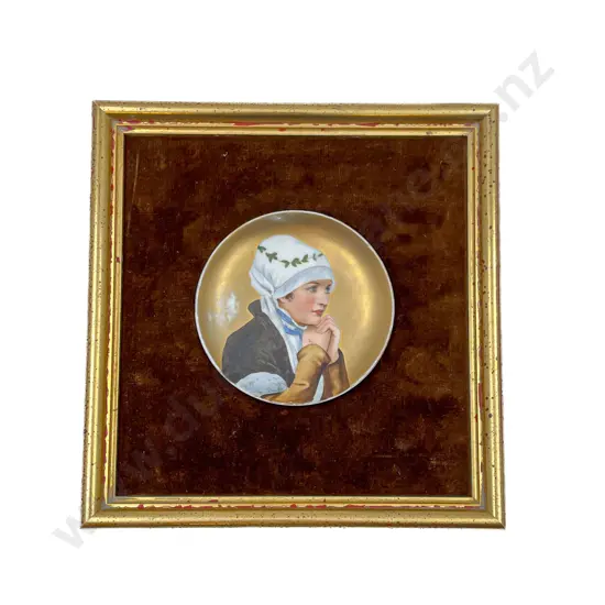 Early C20th Framed Portrait Plate