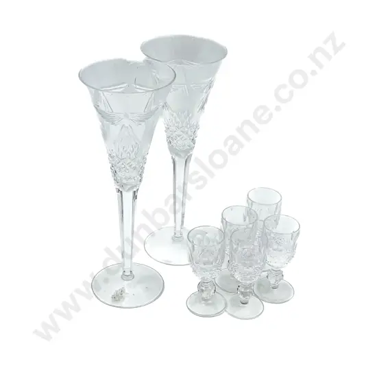 Pair of  Waterford Crystal Champagne Flutes