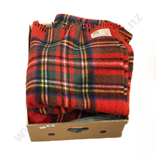 Pair NZ Wanganui Woollen Mills Travel Rugs & Blanket