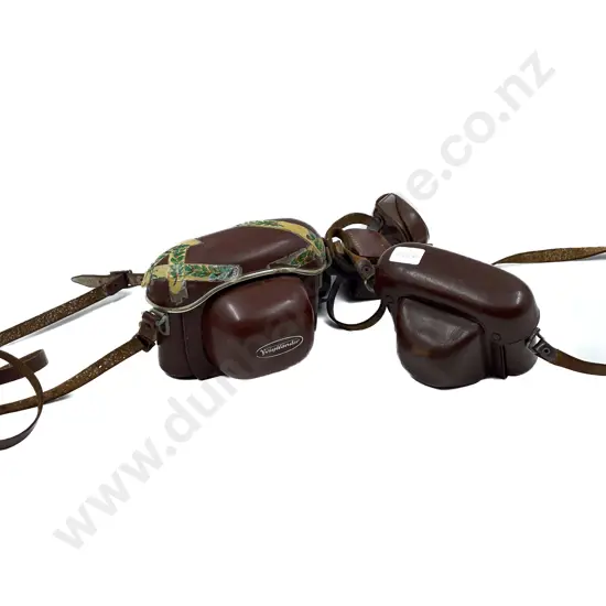 Two Cased Vintage Cameras and Three Assorted Accessories