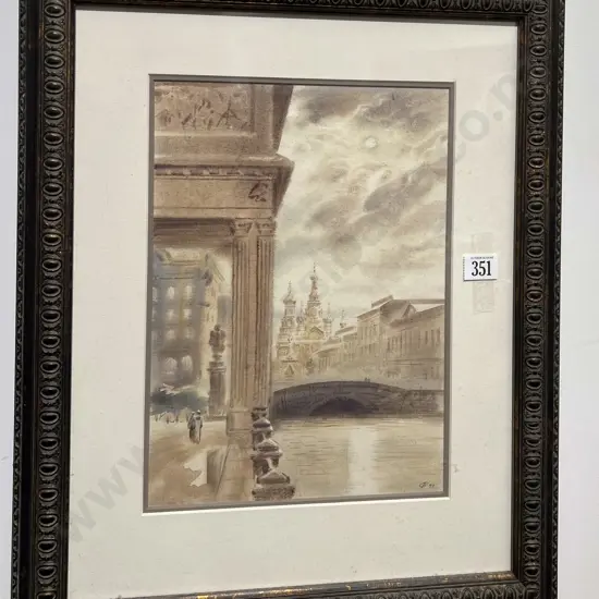 European Cityscape Watercolour on Paper