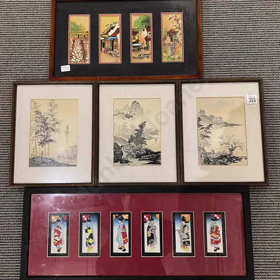 Five Assorted Framed Asian Prints