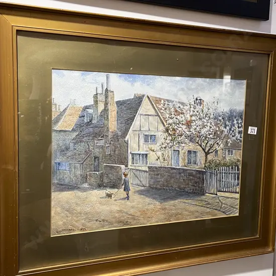 G. Carmichael European Street Scene Watercolour