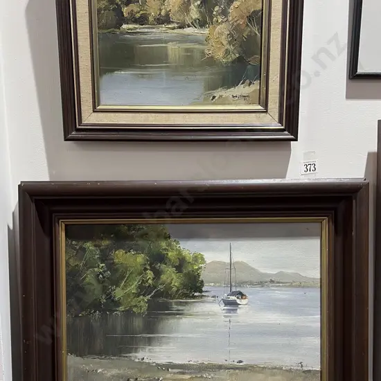 Two Coastal Landscape Oils by Peter J. Wallers