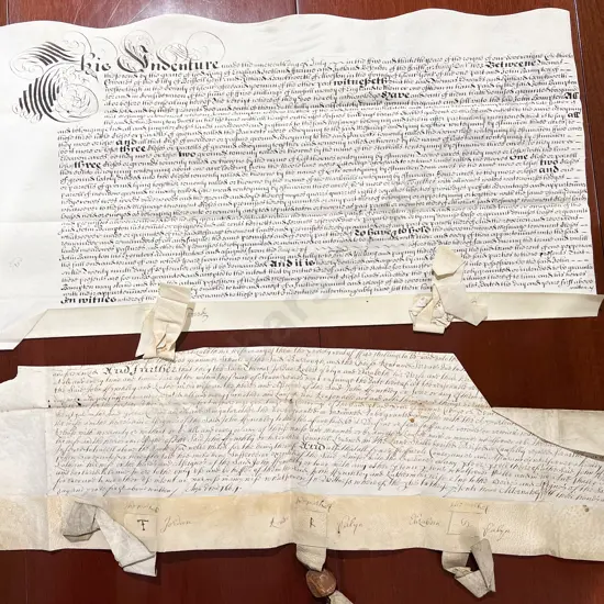Early C16th Indenture & Partial Indenture Dated 1661