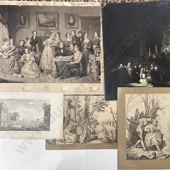 Five Assorted Victorian Prints & Etchings