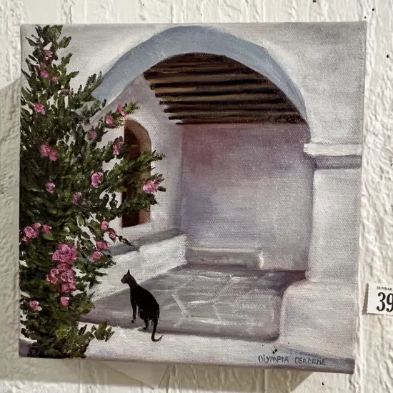 Olympia Osborne "Cats of Greece" Oil on Canvas