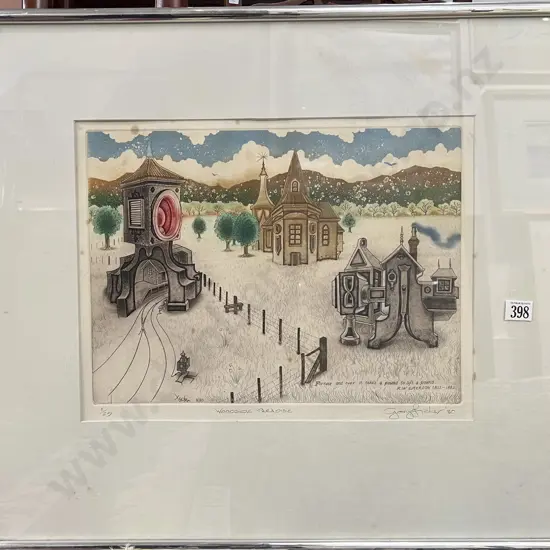 Gary Tricker (1938 - 2021) - Woodside Paradise - Etching