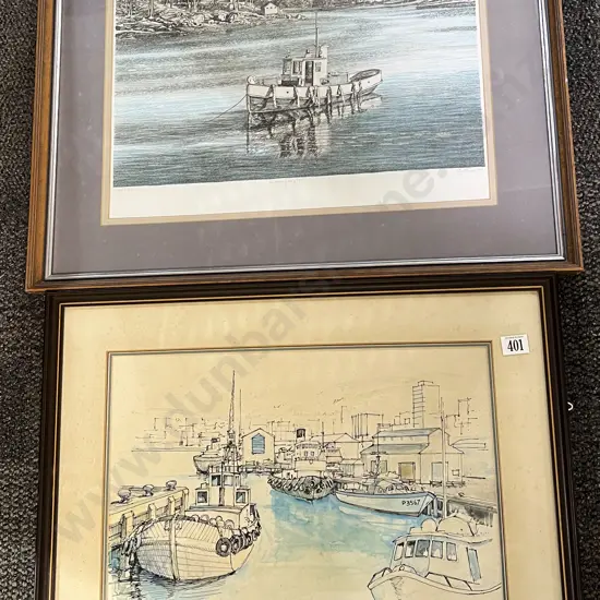 Two Dockside Study Prints