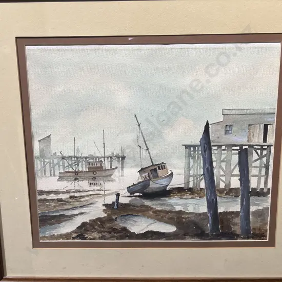 Frank Reed "Quiet Harbour" Watercolour