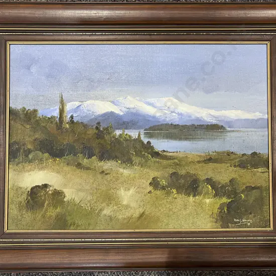 Peter J. Wallers "Mt Tongariro" Oil on Board