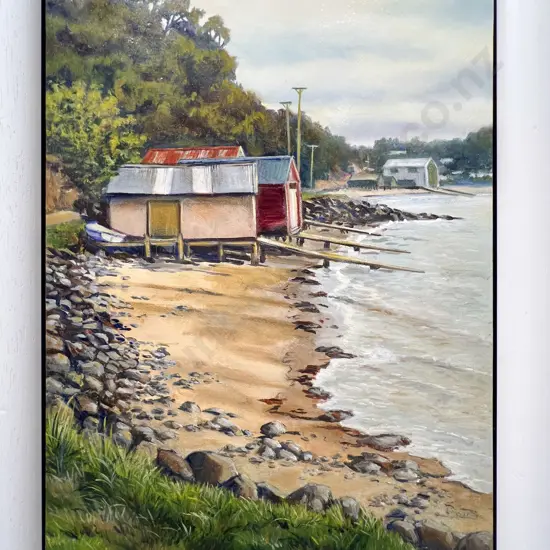 Julienne Bullen "Half Moon Bay Stewart Island" Oil on Board