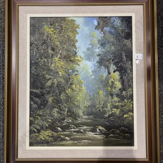 Colleen Hamilton "Bush Stream Akatarawa" Oil on Board