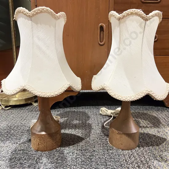 Pair of Wooden Table Lamps