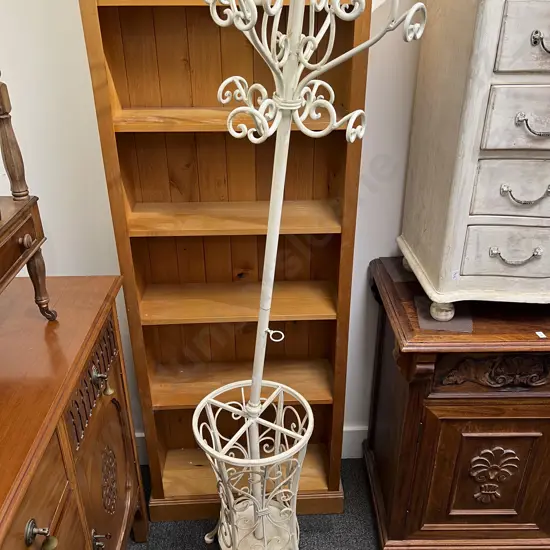 White Painted Metal Coat Rack/Stick Stand