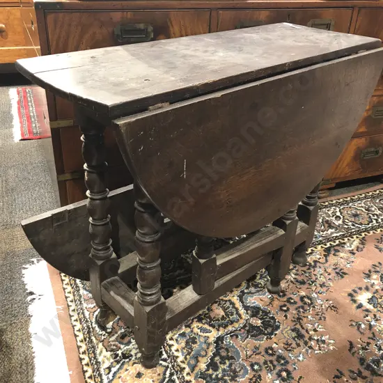 Early C18th Oak Oval Gate Leg Dining Table