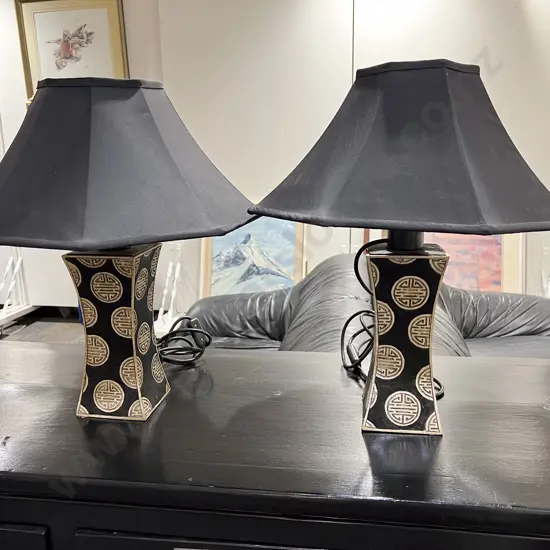 Pair of Chinese Vase Form Table Lamps