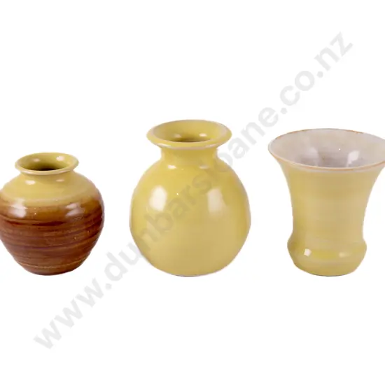 Three Carl Vendelbosch for Temuka Hand Potted Posy Pots