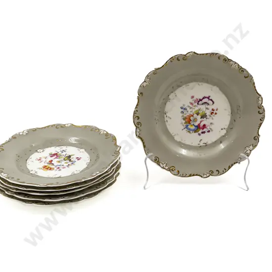 Six Hand-painted Fancy China Plates