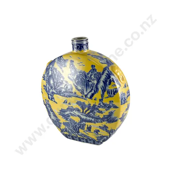 Large Chinese Blue and Yellow Vase (Faults)