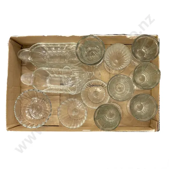 Quantity of Assorted Pressed Glassware Including Milkshake