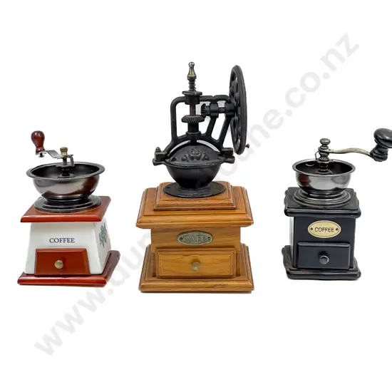 Three Assorted Coffee Grinders