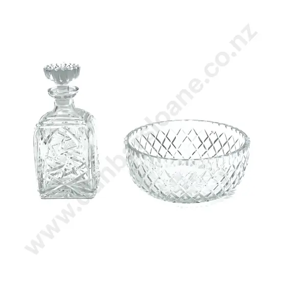 Crystal Bowl together with Decanter