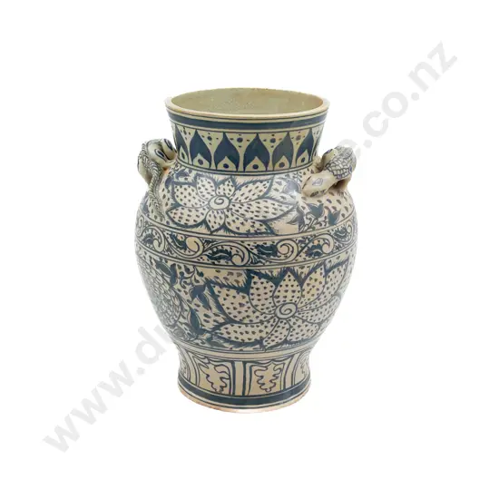 Vintage Vietnamese Blue & White Large Vase