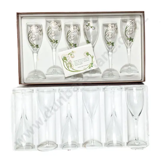 Boxed Perrier-Jouet Set of Six Champagne Glasses together with Other Set