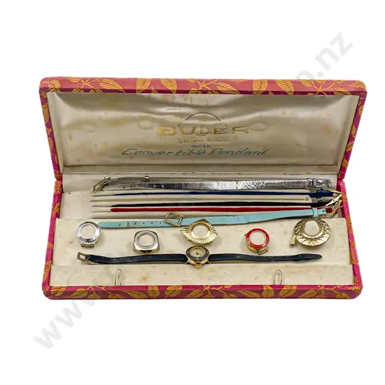 Boxed Buler/Bucherer Watch with Convertible Pendant