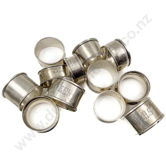 Twelve Assorted S/S Napkin Rings