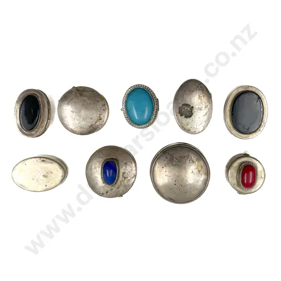 Quantity of Mostly Silver Pill Boxes etc