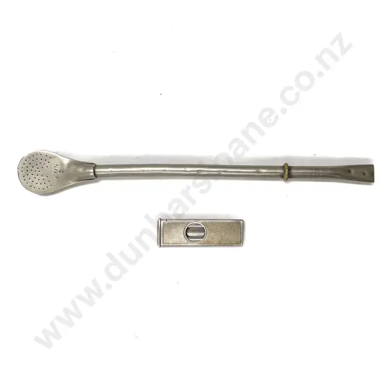 Small S/S Tobacco Cutter & Other Silver Item