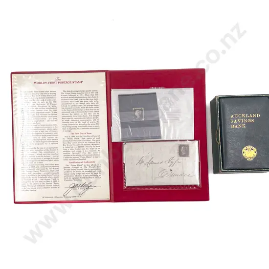Boxed Vintage Auckland Savings Bank Money Box & Stamp Book